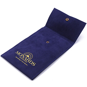 Logo Printed Velvet Snap Pouch for Watch