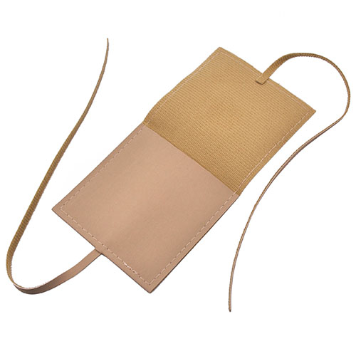 Matt Leather Jewelry Pouch Envelope with Ribbon and Debossed Logo