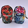 Heavy Duty Matte Satin Drawstring Bags with Round Bottom and All Over Print