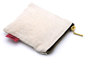 Branded Canvas Makeup Bag with Metallic Zipper