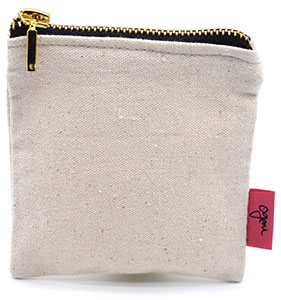 Branded Canvas Makeup Bag with Metallic Zipper