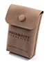 マイクロファイバージュエリーポーチ、スナップボタンとロゴが刻印されたマチスエードレザーバッグ