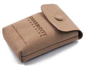 Tan Suede Jewelry Pouch