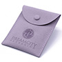 Microfiber Leather Jewelry Pouch with Snap Button and Debossed Logo