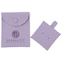 Microfiber Leather Jewelry Pouch with Snap Button and Debossed Logo, with Insert Pad.