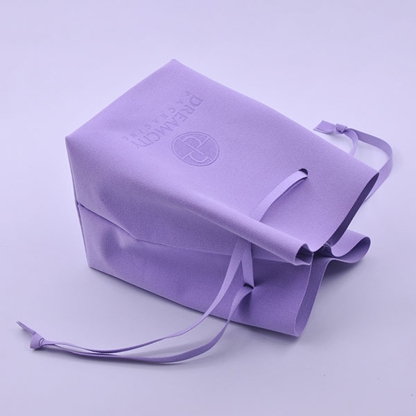 Microfiber Leather Pouch for Perfume and Wine Bottles with Square Bottom