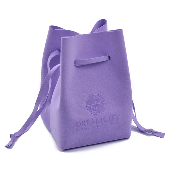 Microfiber Leather Pouch for Perfume and Wine Bottles with Square Bottom