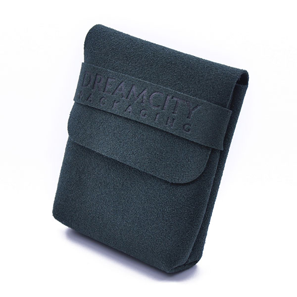 Microfiber Suede Leather Pouch with Band for Perfume Bottles and Earbuds