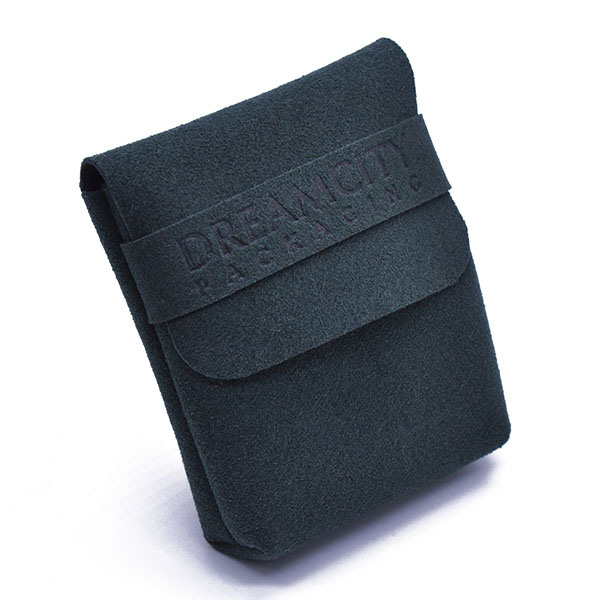 Microfiber Suede Leather Pouch with Band for Perfume Bottles and Earbuds