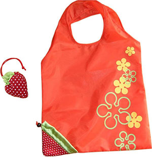 Sacs cabas nylon pliable fraise