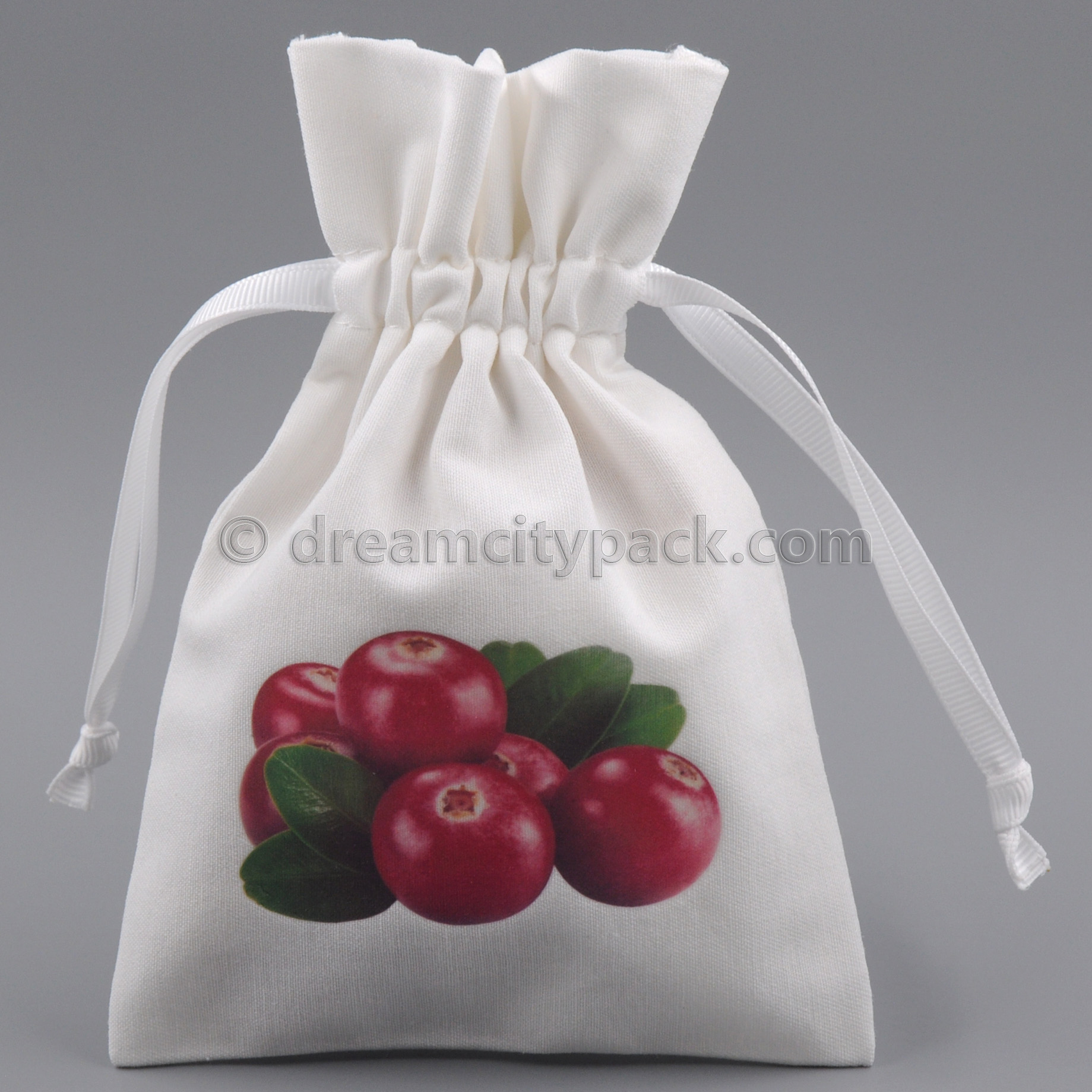 Eco-friendly Organic Cotton Muslin Drawstring Bags with Personalized Multicolored Logo