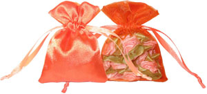 Personalisierte Organza und Satin Beutel einseitige durchsichtige Schmuckbeutel orange