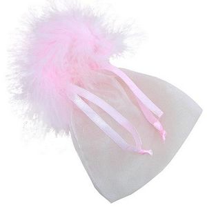 Sacs de jouets sexuels en organza personnalisés avec bordure en plumes