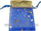 Custom Printed Organza Bags with Golden Top and Hot-stamping Blue