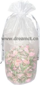 Branded Organza Wine Bottle Bags with Round Bottom and Custom Ribbon