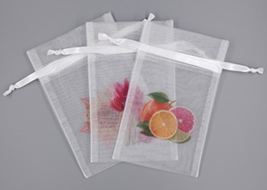 Organza Gift Pouches with Multicolored Logo
