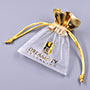 Organza Jewelry Pouch with Metallic Top and Logo