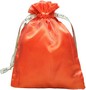 Bolsas de organza con forro satinado para joyería con cinta personalizada, naranja