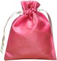 Sacs en organza doublés en satin pochettes à bijoux avec ruban personnalisé, rose