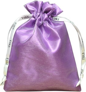 Sacs en organza doublés en satin pochettes à bijoux avec ruban personnalisé, violet
