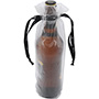 Branded Organza Wine Bottle Bags with Round Bottom and Silver Foil Logo on the Ribbon