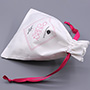 Customize Organic Cotton Muslin Bags with Silkscreen Logo and Satin Ribbon