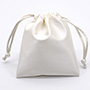 Personalized metallic leather jewellery drawstring pouch bag off-white