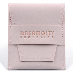 Double Faced Microfiber Leather Money Pouch Makeup Jewelry Envelope with Engraved Logo