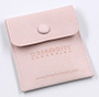 Personalized Jewelry Pouch Microfiber Leather Snap Bag with Engraved Logo