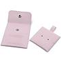 Personalized Jewelry Pouch Thickened Microfiber Leather Snap Bag with Engraved Logo, with Insert Pad.