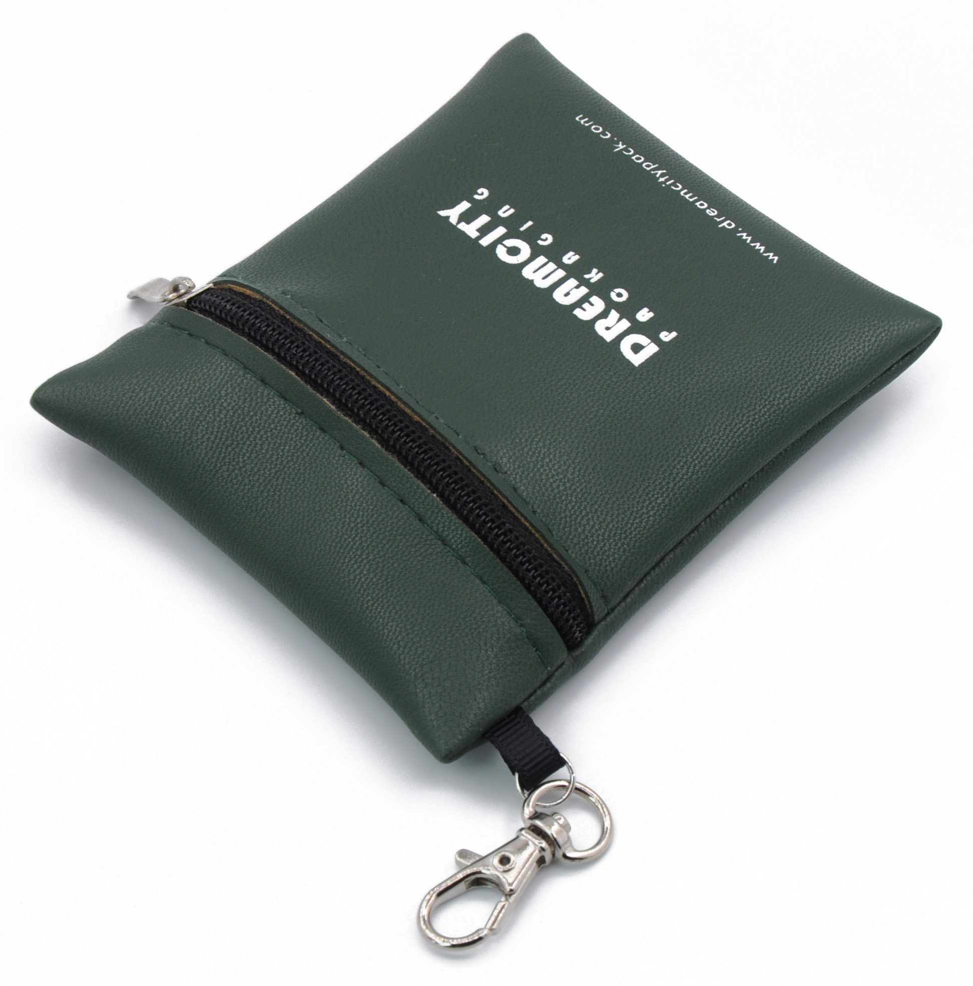 Geldbörse weichem Leder Reißverschlusstasche aus Kosmetika, für Schlüsselbund mit Haken