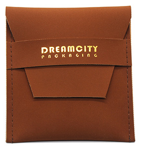 Sobres bolsa para regalo y maquillaje personalizados de cuero mate con logotipo de lámina