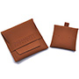 Personalized Soft Matt Leather Jewelry Pouch with Band and Debossed Logo, with Insert Pad.