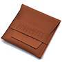 Personalized Soft Matt Leather Jewelry Pouch with Band and Debossed Logo