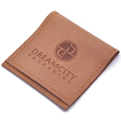 Custom Jewelry Pouch Suede Leather Envelope Bag with Debossed Logo