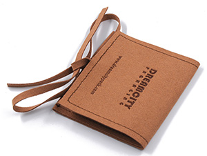 Personalized Jewelry Pouch Suede Leather Envelope Bag with Ribbon and Debossed Logo