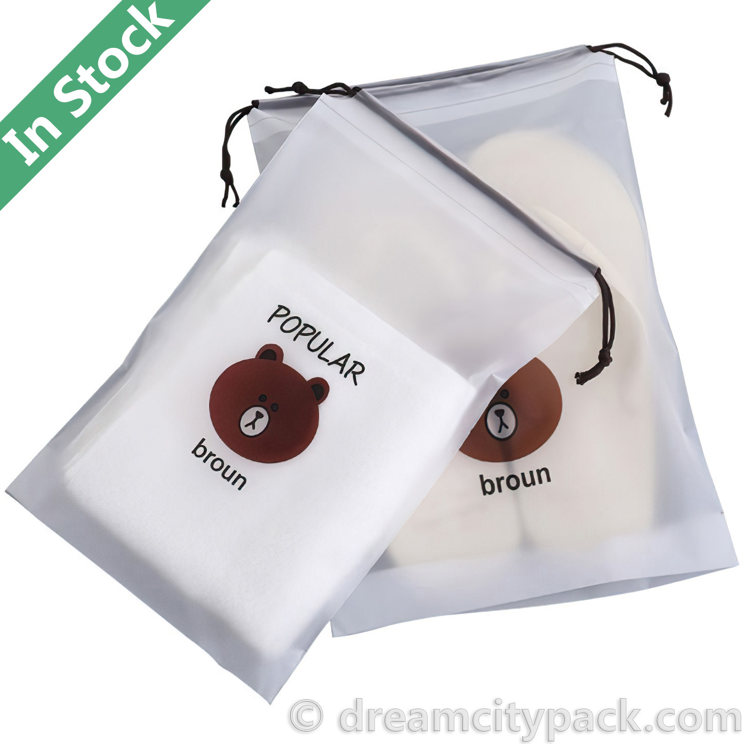 Pochette étanche à cordon en plastique sac anti poussière pour articles de  toilette de voyage