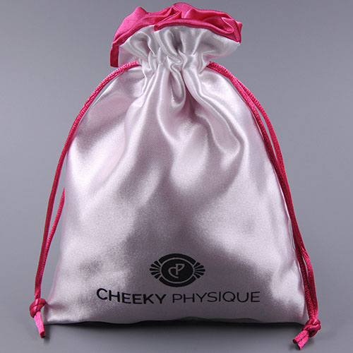 Printed Satin Jewellery Pouches with Satin Lining and Logo