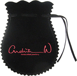 Custom Printed Velvet Bags for Jewelry with Sawtooth Edge and Round Bottom