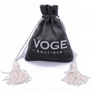 Printed Suede Drawstring Bags Boutique Accessory Pouches with Tassels