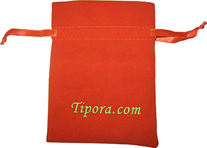 Custom Printed Velvet Bag with Ribbon Drawstring