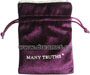 Pochette en velours imprimé pour bijoux avec doublure en satin et logo personnalisé, violet