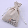 Eco Friendly Jewellery Pouch Raw Cotton Drawstring Bag with Printed Logo