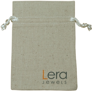 Eco Friendly Jewellery Pouch Raw Cotton Drawstring Bag with Custom Logo