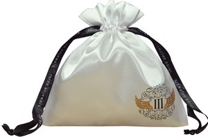 Printed Satin Hair Extensions Bag with Custom Ribbon