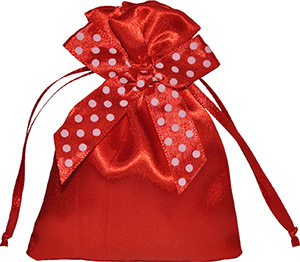 Satin Silk Drawstring Bag with Bow in Custom Size and Color