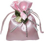 Sac en satin avec double rosette rose