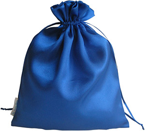 Sac en satin pour mèches de cheveux et perruques avec étiquette imprimée