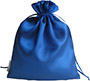 Saquinho de cetim para feixes de cabelo e perucas com etiqueta impressa, azul royal
