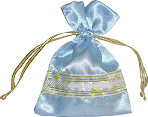 Bolsas de satén personalizadas para favores con cordón y rayas